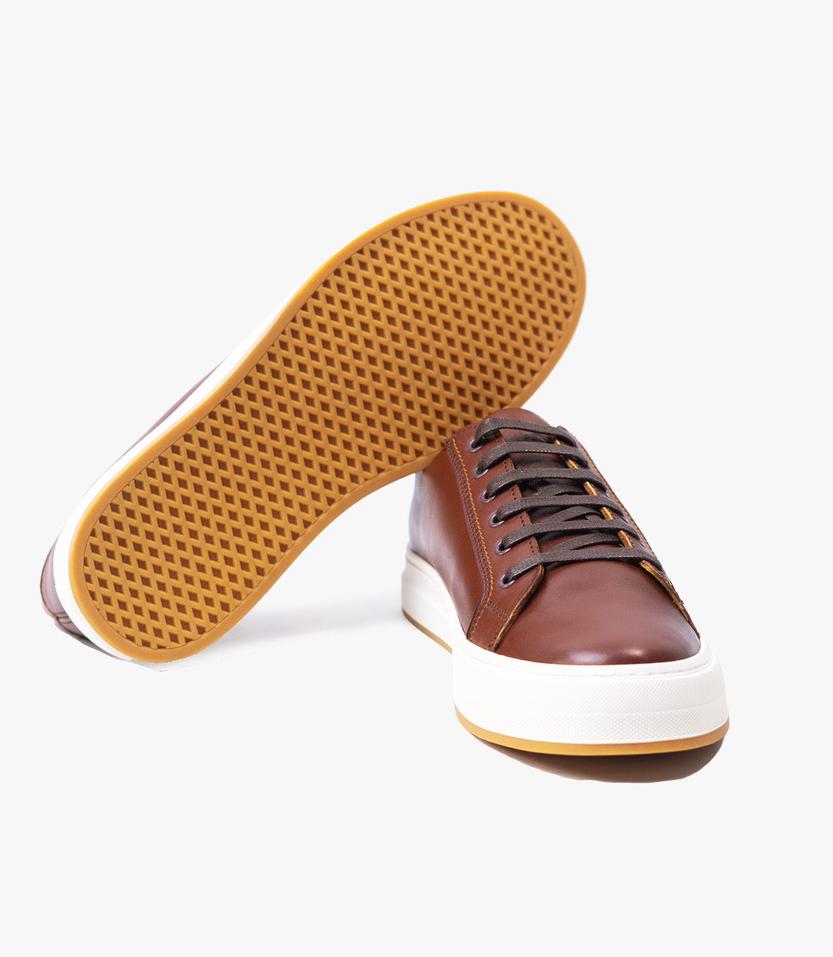 BASKET ROGUE En Cuir, Marron Cognac – CL6073 - CELENO - Congo