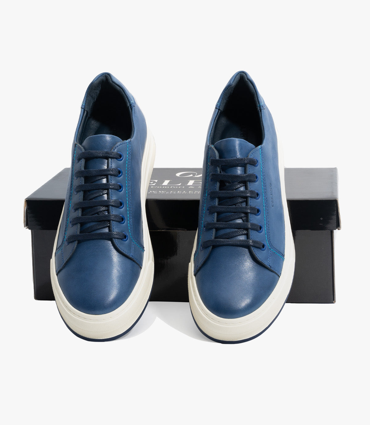 BASKET ROGUE En Cuir, Bleu – CL6073 - CELENO - Congo